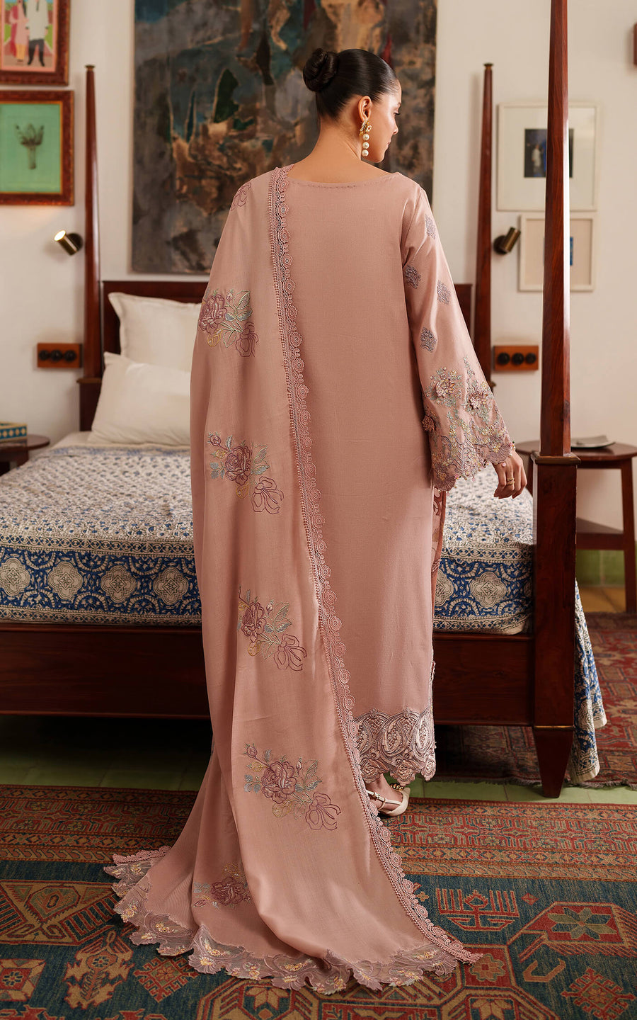 Asifa & Nabeel Pashmina Luxe Unstitched Embroidered 3Pc Suit LWC25-06 Glace