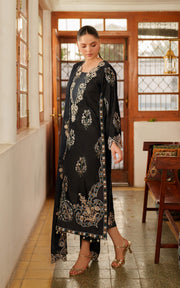Asifa & Nabeel Pashmina Luxe Unstitched Embroidered 3Pc Suit LWC25-07 Opal