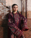 Jugnu Lahore Womenswear Embroidered Khaddar Unstitched 3Pc Suit - LALEH