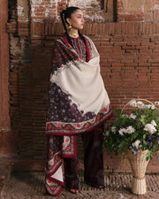 Jugnu Lahore Womenswear Embroidered Khaddar Unstitched 3Pc Suit - LALEH