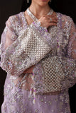 Emaan Adeel Starlit Jewels Unstitched Organza 3Pc Suit - Lapis