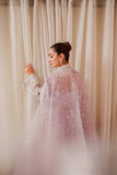 Emaan Adeel Starlit Jewels Unstitched Organza 3Pc Suit - Lapis