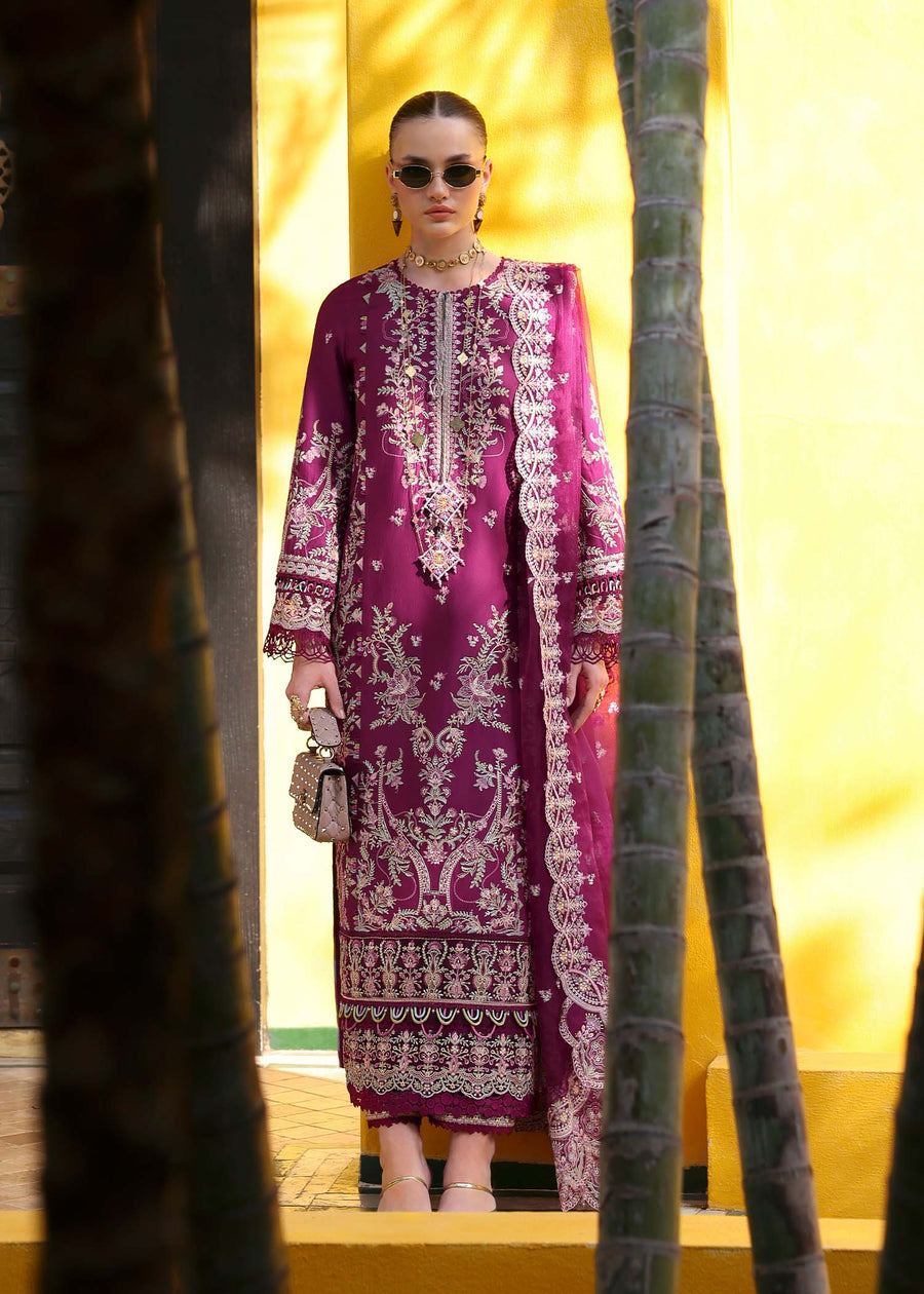 Kanwal Malik Elysia Embroidered Lawn Unstitched 3Pc Suit - LAVENA