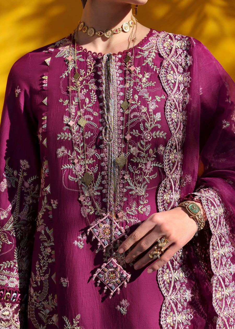 Kanwal Malik Elysia Embroidered Lawn Unstitched 3Pc Suit - LAVENA