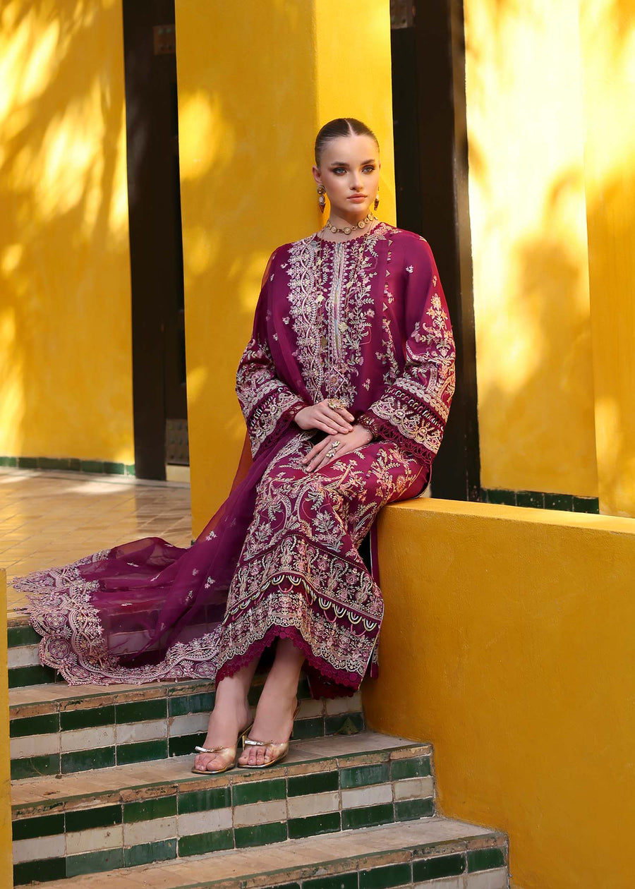 Kanwal Malik Elysia Embroidered Lawn Unstitched 3Pc Suit - LAVENA