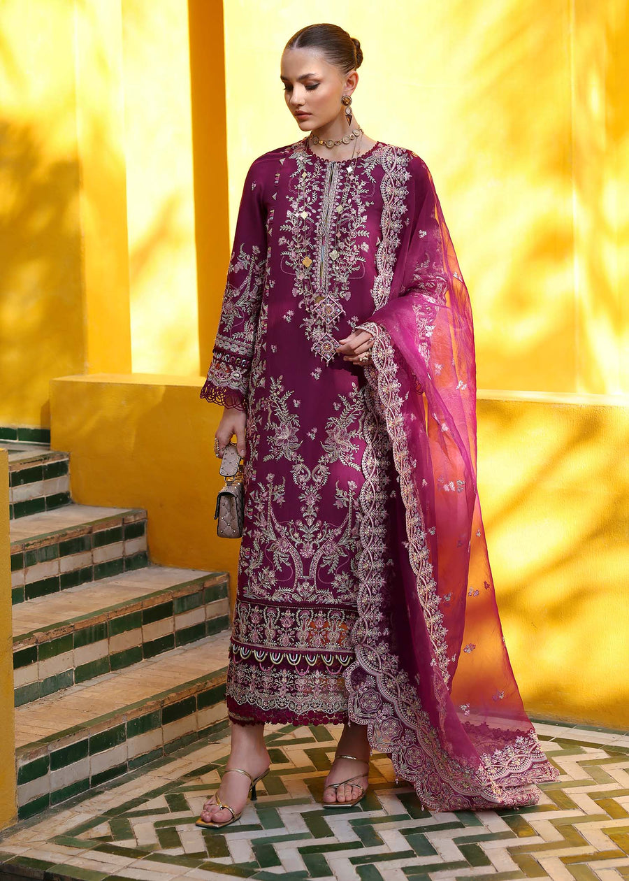Kanwal Malik Elysia Embroidered Lawn Unstitched 3Pc Suit - LAVENA