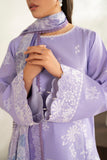 Farasha Summer Weaves Embroidered Lawn Unstitched 3Pc Suit - Lavender Peral