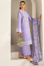 Farasha Summer Weaves Embroidered Lawn Unstitched 3Pc Suit - Lavender Peral