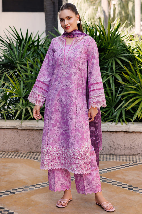 Farasha Summer Essentials Embroidered Lawn Unstitched 3Pc Suit - Lavender Rush