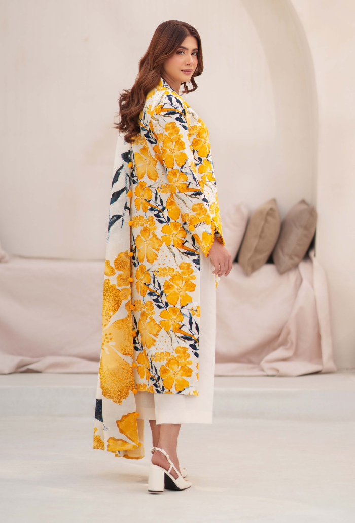 Humdum La vie Printed Khaddar Unstitched 3Pc Suit D-02