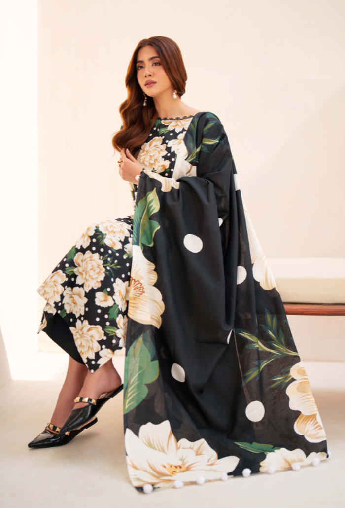 Humdum La vie Printed Khaddar Unstitched 3Pc Suit D-09