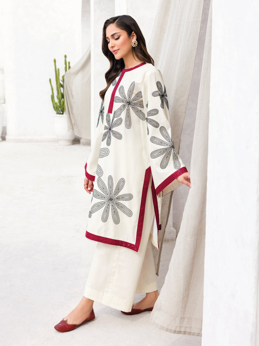 Faiza Faisal Aura Pret Embroidered Dobby Lawn 2Pc Suit - Layal