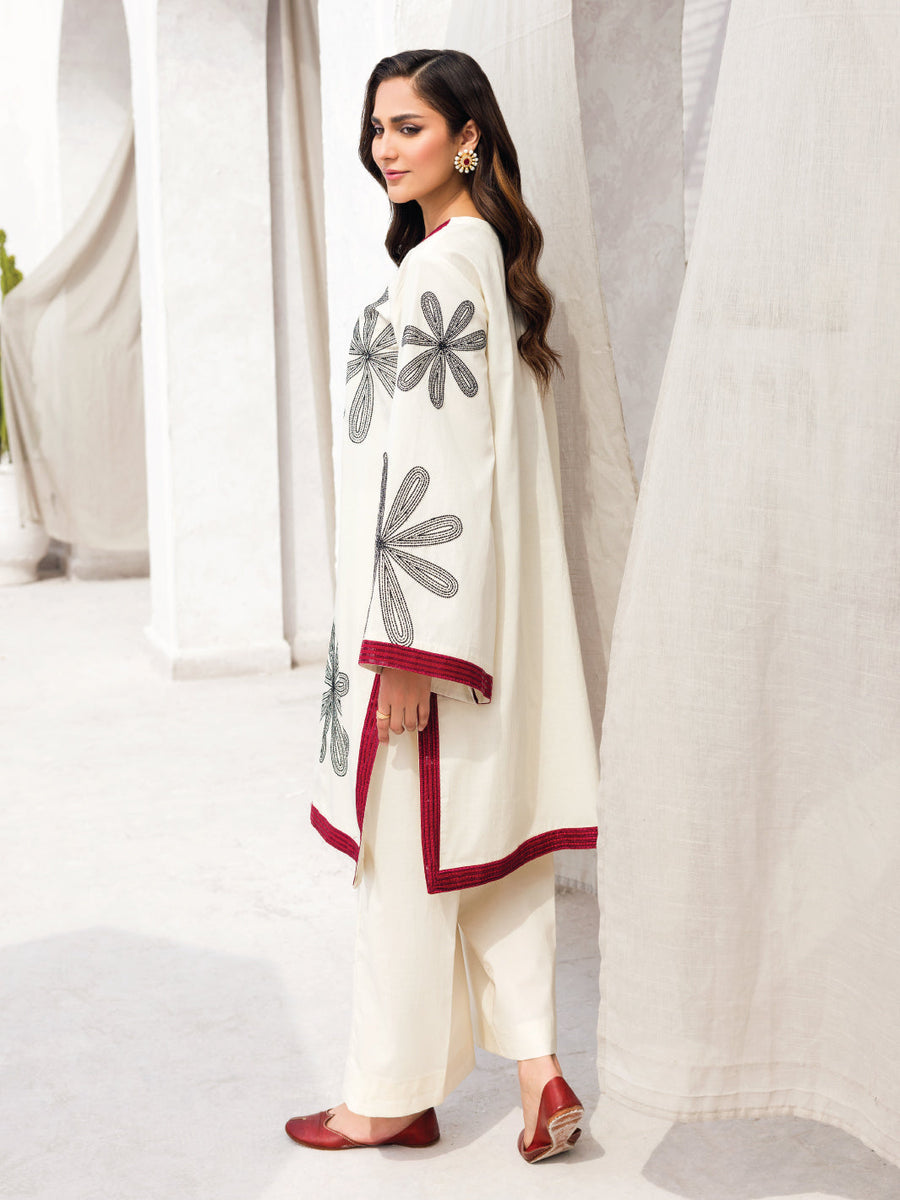 Faiza Faisal Aura Pret Embroidered Dobby Lawn 2Pc Suit - Layal