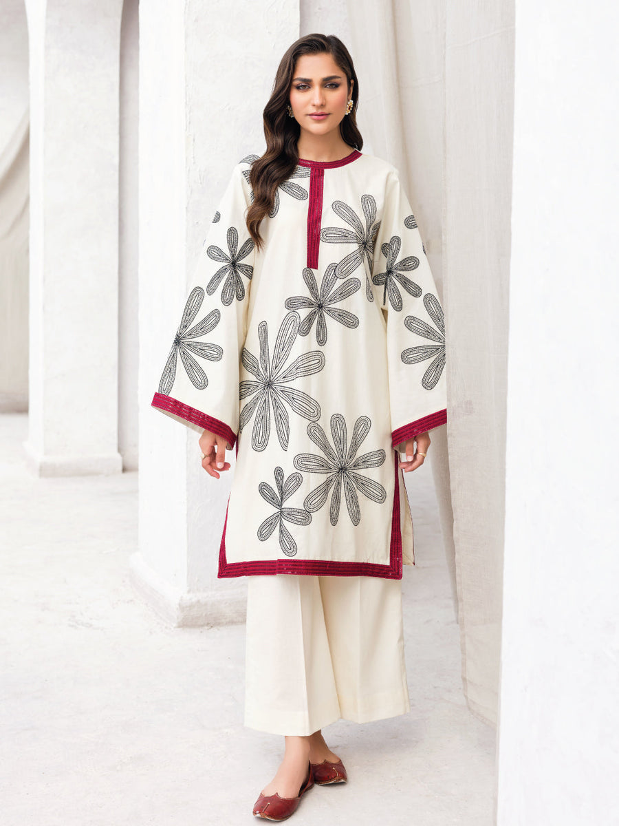 Faiza Faisal Aura Pret Embroidered Dobby Lawn 2Pc Suit - Layal