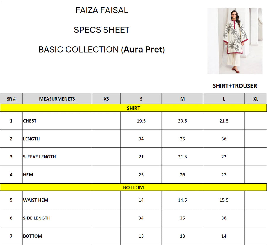 Faiza Faisal Aura Pret Embroidered Dobby Lawn 2Pc Suit - Layal
