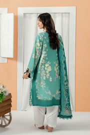 Zarposh Sundaze Embroidered Luxury Lawn Unstitched 3Pc Suit - LAZULI