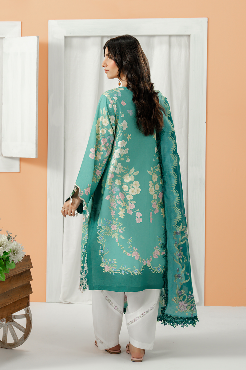 Zarposh Sundaze Embroidered Luxury Lawn Unstitched 3Pc Suit - LAZULI