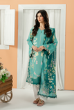 Zarposh Sundaze Embroidered Luxury Lawn Unstitched 3Pc Suit - LAZULI