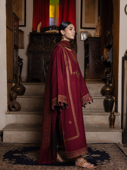Still by Yards Embroidered Italian Woolen Unstitched 3Pc Suit D-01 Legacy