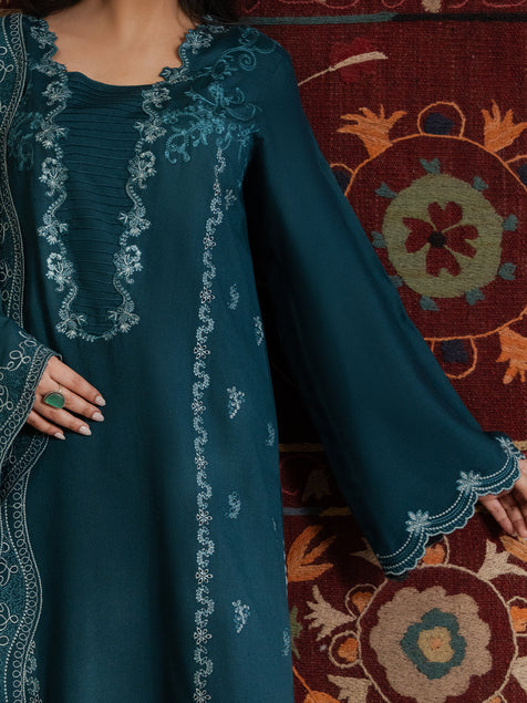 Virsa by Cinq Embroidered Karandi Unstitched 3Pc Suit - LEHER