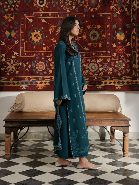 Virsa by Cinq Embroidered Karandi Unstitched 3Pc Suit - LEHER