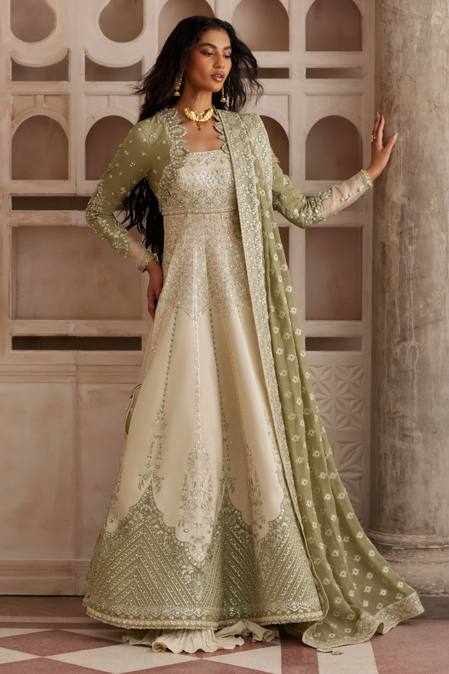 Soraya Silk Edit Embroidered Chanderi Silk Unstitched 3Pc Suit - Lehr