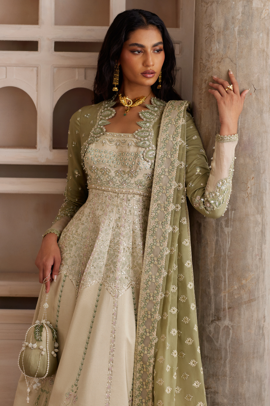 Soraya Silk Edit Embroidered Chanderi Silk Unstitched 3Pc Suit - Lehr