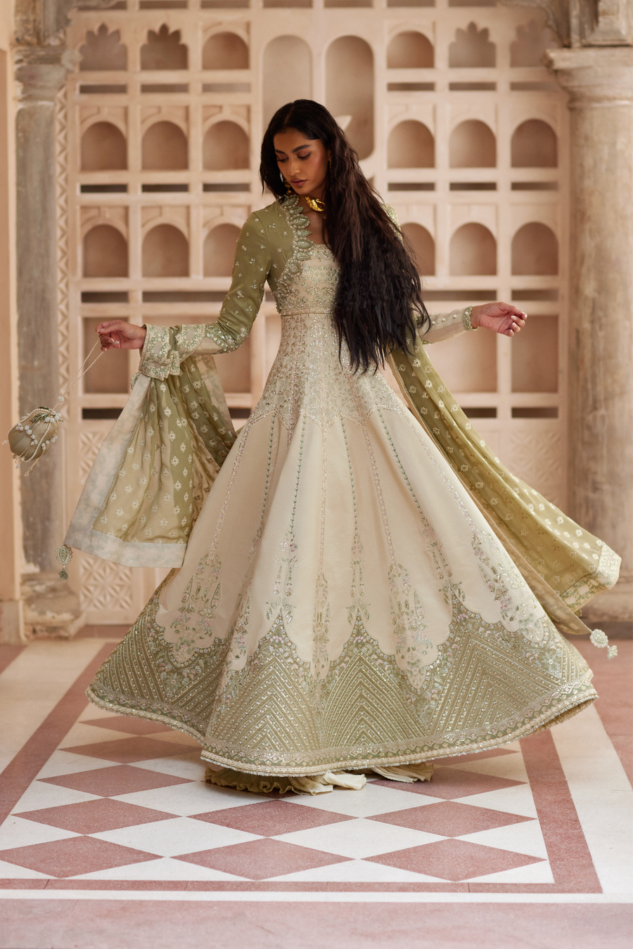 Soraya Silk Edit Embroidered Chanderi Silk Unstitched 3Pc Suit - Lehr