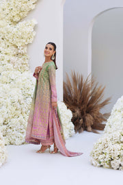 Mina Hasan Embroidered Raw Silk Unstitched 3Pc Suit - Leila