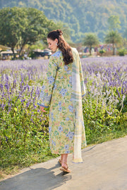 Farasha Summer Escape Embroidered Lawn Unstitched 3Pc Suit - Lemon Fern