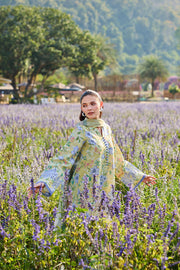 Farasha Summer Escape Embroidered Lawn Unstitched 3Pc Suit - Lemon Fern