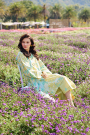 Farasha Summer Escape Embroidered Lawn Unstitched 3Pc Suit - Lemon Glow