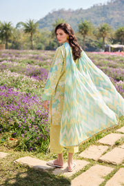 Farasha Summer Escape Embroidered Lawn Unstitched 3Pc Suit - Lemon Glow