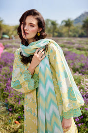 Farasha Summer Escape Embroidered Lawn Unstitched 3Pc Suit - Lemon Glow