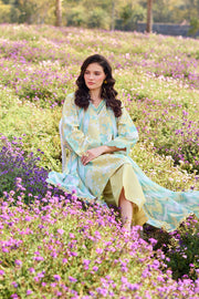 Farasha Summer Escape Embroidered Lawn Unstitched 3Pc Suit - Lemon Glow