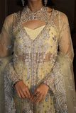 Emaan Adeel Starlit Jewels Unstitched Organza 3Pc Suit - Lemon Quartz