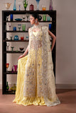 Emaan Adeel Starlit Jewels Unstitched Organza 3Pc Suit - Lemon Quartz