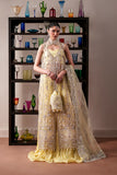 Emaan Adeel Starlit Jewels Unstitched Organza 3Pc Suit - Lemon Quartz