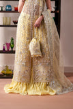 Emaan Adeel Starlit Jewels Unstitched Organza 3Pc Suit - Lemon Quartz