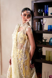 Emaan Adeel Starlit Jewels Unstitched Organza 3Pc Suit - Lemon Quartz