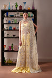 Emaan Adeel Starlit Jewels Unstitched Organza 3Pc Suit - Lemon Quartz
