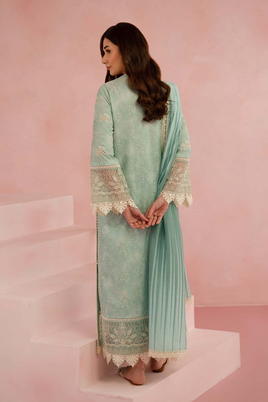 Afrozeh Floral Charm Embroidered Lawn Unstitched 3Pc Suit AL-25-V5-02 Leonora