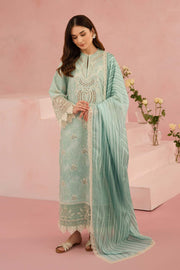 Afrozeh Floral Charm Embroidered Lawn Unstitched 3Pc Suit AL-25-V5-02 Leonora