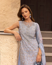 Faiza Saqlain Zinnia Embroidered Luxury Lawn Unstitched 3Pc Suit - Liana