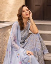 Faiza Saqlain Zinnia Embroidered Luxury Lawn Unstitched 3Pc Suit - Liana