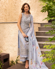 Faiza Saqlain Zinnia Embroidered Luxury Lawn Unstitched 3Pc Suit - Liana
