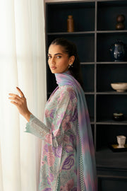 Afrozeh Daybreak Embroidered Lawn Unstitched 3Pc Suit - LIGHT DRENCHED