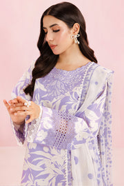 Farasha Summer Essentials Embroidered Lawn Unstitched 3Pc Suit - Lilac Breeze
