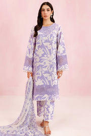 Farasha Summer Essentials Embroidered Lawn Unstitched 3Pc Suit - Lilac Breeze