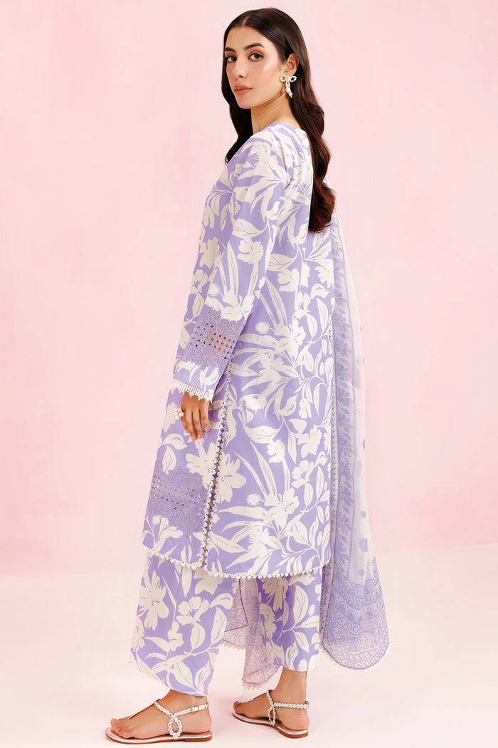 Farasha Summer Essentials Embroidered Lawn Unstitched 3Pc Suit - Lilac Breeze